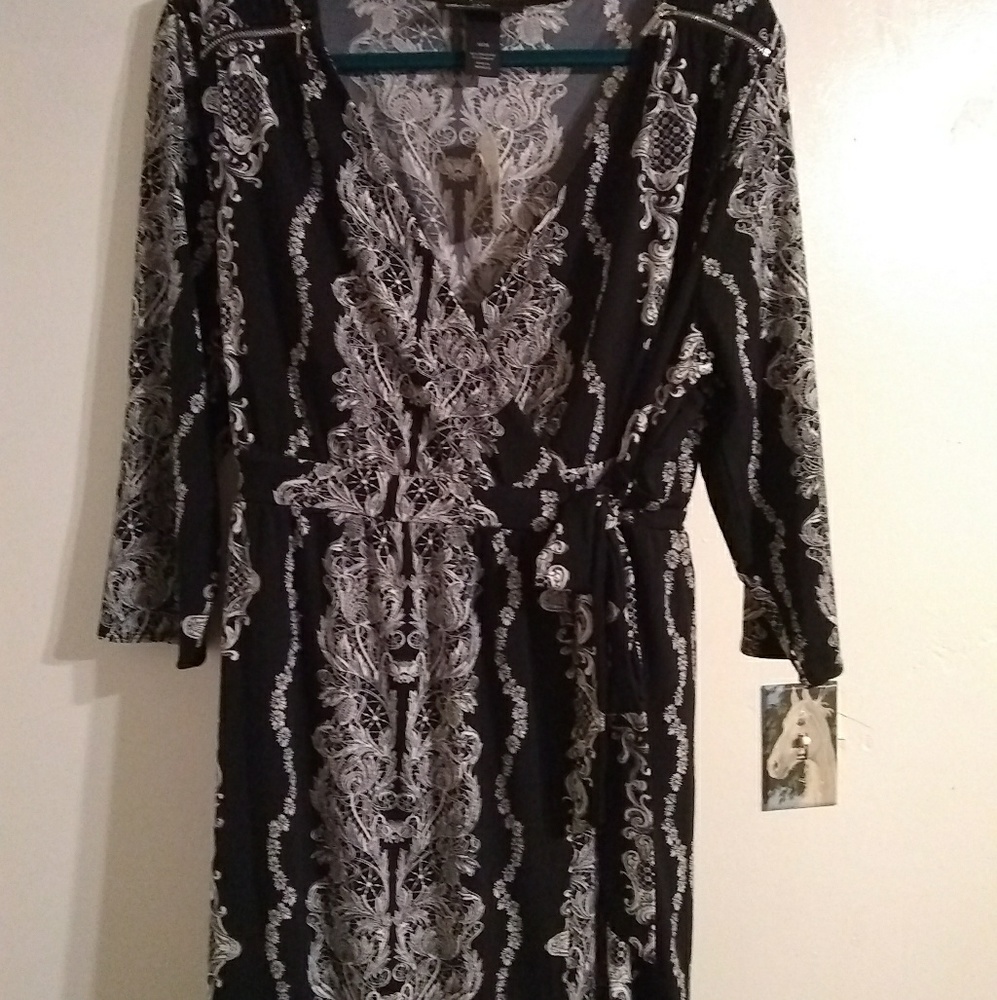 Black and white dress.